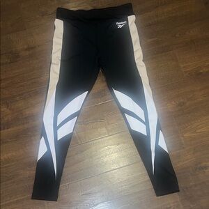 Reebok Vintage style Black and White Athletic Leggings